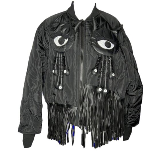 SOLD Hong Xing Women's/Unisex Unique Quilted Puffer Fringe  Coat - Picture 2 of 13